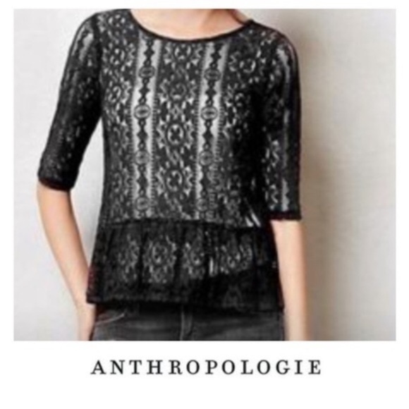 Anthropologie made in San Francisco black lace top - Picture 7 of 7